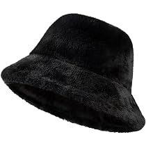 Premillow Winter Fuzzy Bucket Hats for Women - Faux Fur Bucket Hat ...