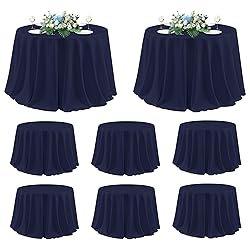 sancua Round Tablecloth 120 Inch Diameter, 8 Pack