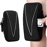 Universal Arm Band for Phone for Running - Armband Cell Phone Holder for Gym, Cycling, Compatible with 17/17Pro/16/15, Reflective & Adjustable (Black)