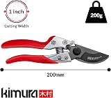Kimura 8" Pro Bypass Garden Secateurs - Heavy Duty SK5 Japanese Steel view 3