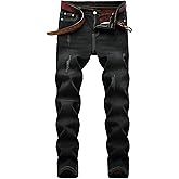 DISLANBO Mens Thermal Fleece Lined Winter Slim Fit Thickened Stretch Warm Denim Jeans