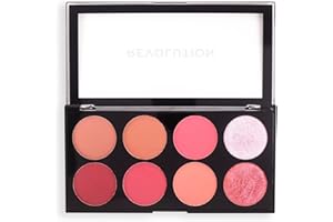 REVOLUTION BEAUTY LONDON Revolution, Ultra Blush Palette, 8 Pigmented Shimmer & Matte Makeup Shades, Blendable Powder Blush Formula, Vegan & Cruelty-Free, Sugar & Spice