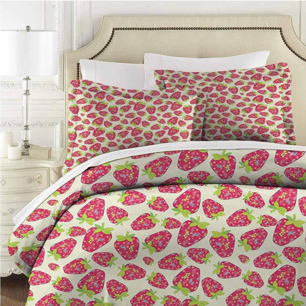 Strawberry Bedding Set Printed Comforter Set 3 Pieces (1