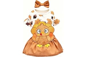 FLAdorepet Dog Turkey Dress with Hair Bow,Pet Cat Thanksgiving Costumes Outfit,Dog Clothes Holiday Vest Dresses for Small Medium Dogs Girl (Happy Thanksgiving, L)