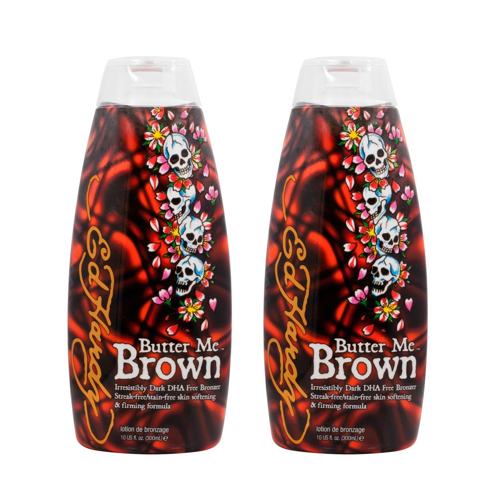 2 Ed Hardy Butter Me Brown Tanning DHA & Streak Free Bronzing Cream