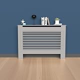 FATIVO Radiator Cover 92cm Height Grey MDF Wooden Cabinet view 3