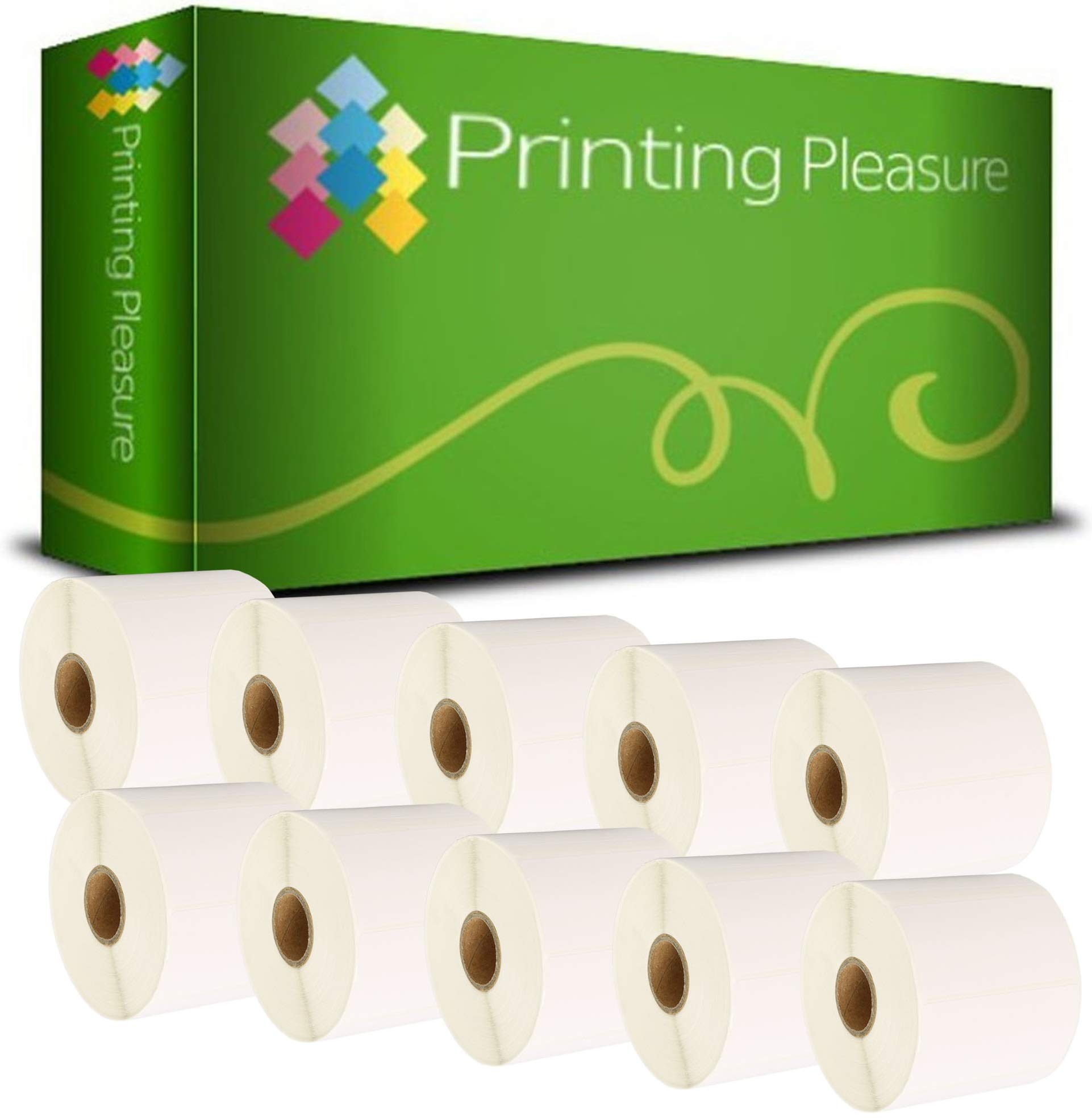 Printing Pleasure 10 x Zebra 72mm x 36mm Compatible Direct Thermal Labels for Zebra Type Printers | 1000 Labels per Roll