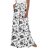 PRETTYGARDEN Women's 2026 Summer Wide Leg Palazzo Pants High Waisted Flowy Pockets Spring Casual Lounge Boho Beach Trousers