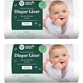 Naturally Nature Disposable Cloth Diaper Liners, Unscented, Fragrance-Free, Chlorine Free Diaper Inserts - 200 Count - (2 Rolls, 100 Sheets per Roll)