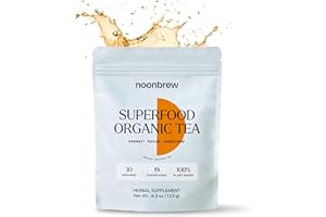 NoonBrew Adaptogenic Oolong Mushroom Tea Powder: Natural Energy Drink | Boosts Energy, Focus & Mood | 19 Superfoods | Organic Keto Vegan Friendly | Enjoy Hot or Cold - 30 Servings