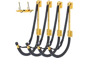 BALAVA Kayak Storage Rack 4 Pack,Kayak Wall Mount,Kayak Rack for Garage with Elastic Adjustable Strap,Heavy Duty Kayak Hanger Kayak Hook for Hanging Bicycle Surfboard Snowboard Kayaks Canoe(6 Colors)