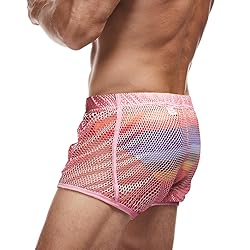 FIROTTII Mens Mesh Shorts Sexy Boxers See Through