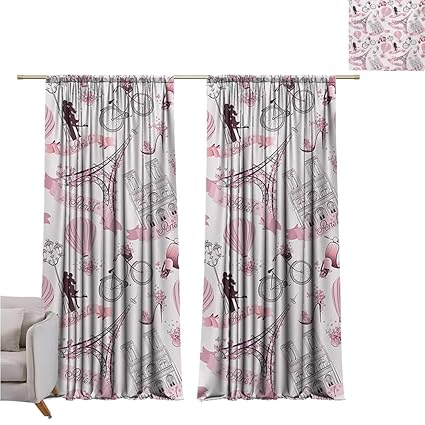 Amazon Com Eiffel Tower Kids Blackout Curtains For Bedroom