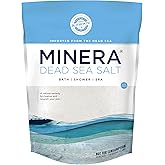Minera Fine Grain Dead Sea Salt for Bath & Soaking – 15 lbs (3 x 5 lb Bags), Fast-Dissolving, 100% Pure & Natural, Unscented, Skin-Nourishing Bulk Sea Salt