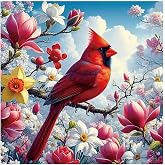 Amazon.com: Stalente Diamond Painting Kits for Adults Cardinal, 5D DIY ...