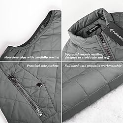 Fuinloth Women's Quilted Vest, Stand Collar