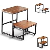 FANATU Wooden Step Stool, 3-in-1 Heavy Duty