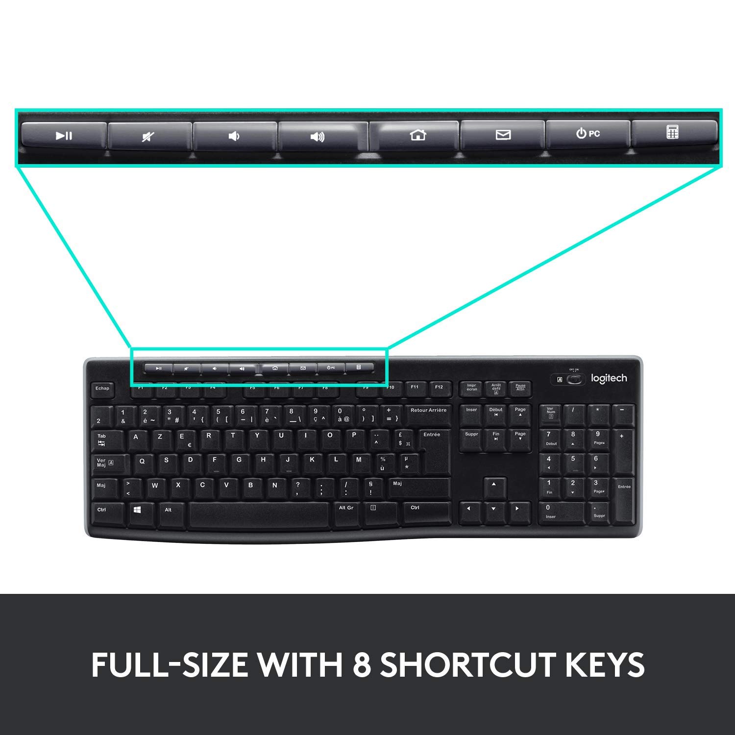 Logitech MK270 Wireless Keyboard and Mouse Combo — Keyboard and Mouse