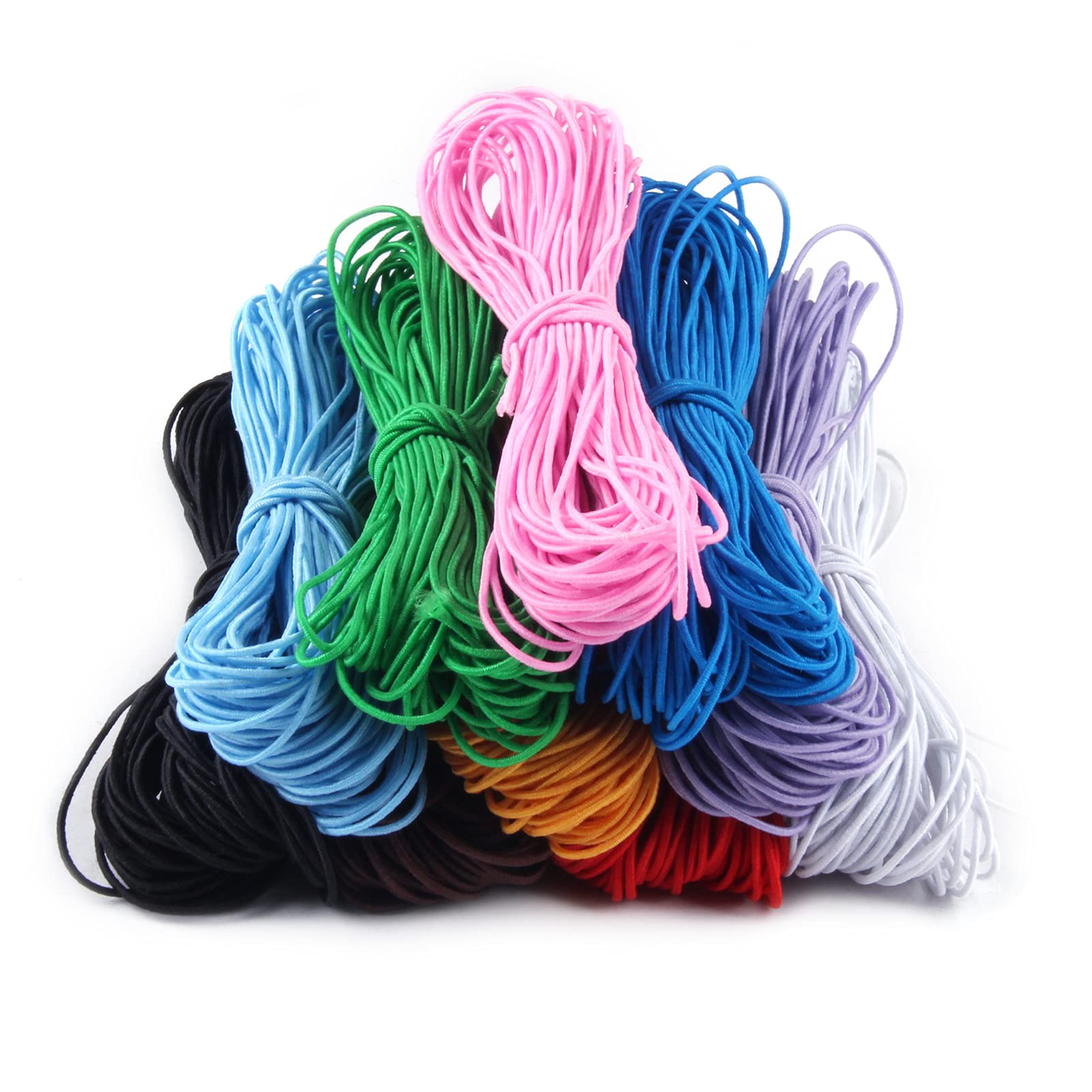 Candygirl 1mm Elastic Cord, 10 Colors Elastic String, 10 Yards Cord String for Bracelets, Necklaces, Jewellery Making, DIY Crafting Accessories