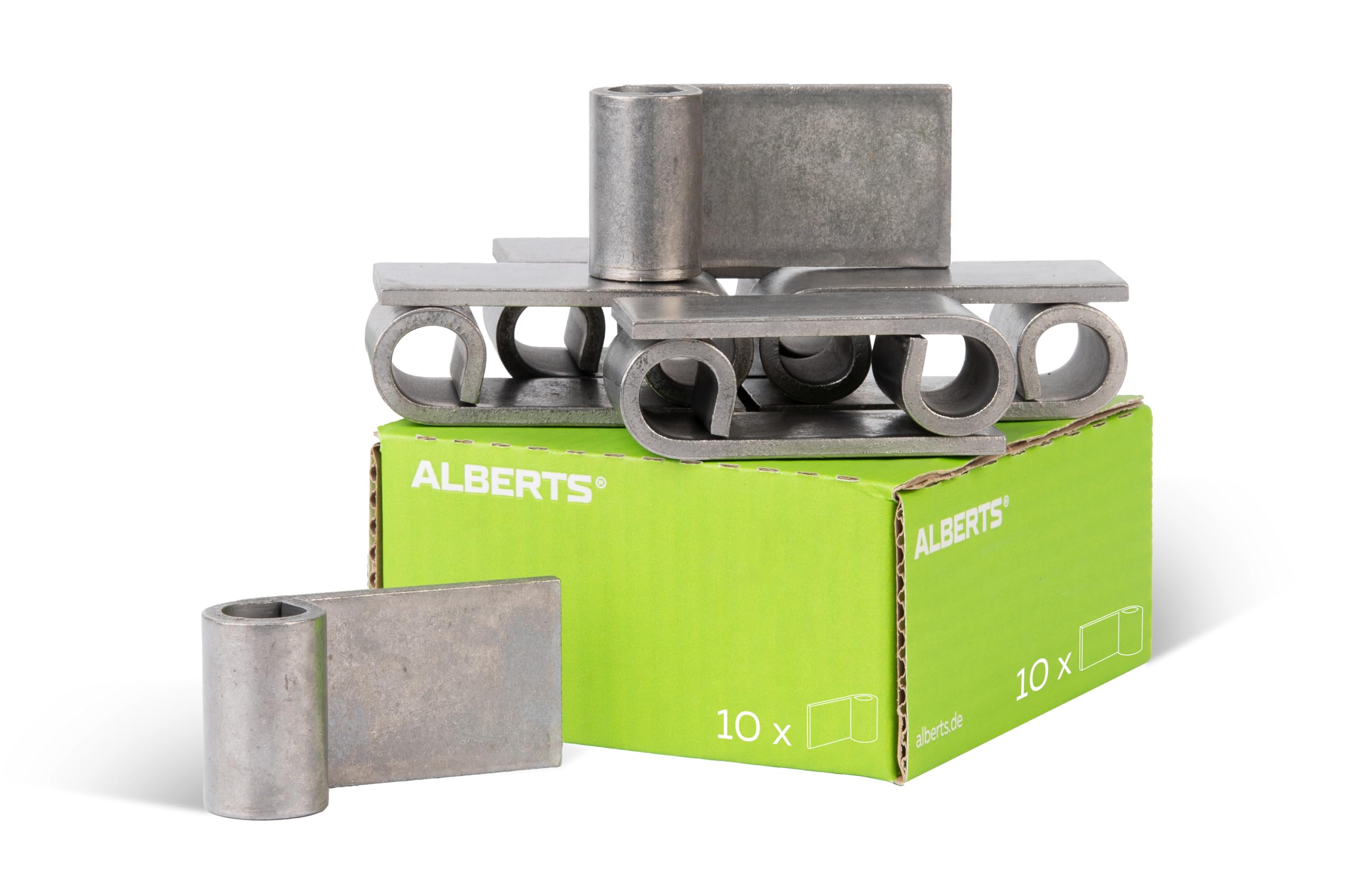 Gah-Alberts 411398 Weld-On Hinges for Metal Gates/Diameter 16mm / Spacing Between Outer Edge and Middle Roll 75 mm/Pack of 10