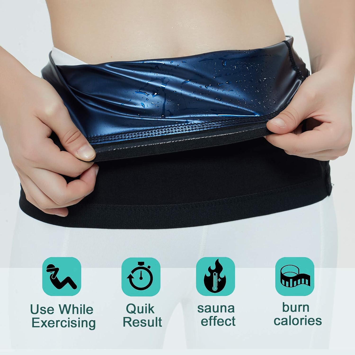 LUCKY CLOVER Waist Trimmer for Women: Sauna Sweat Belt Neoprene-Free Waist Cincher: Clothing