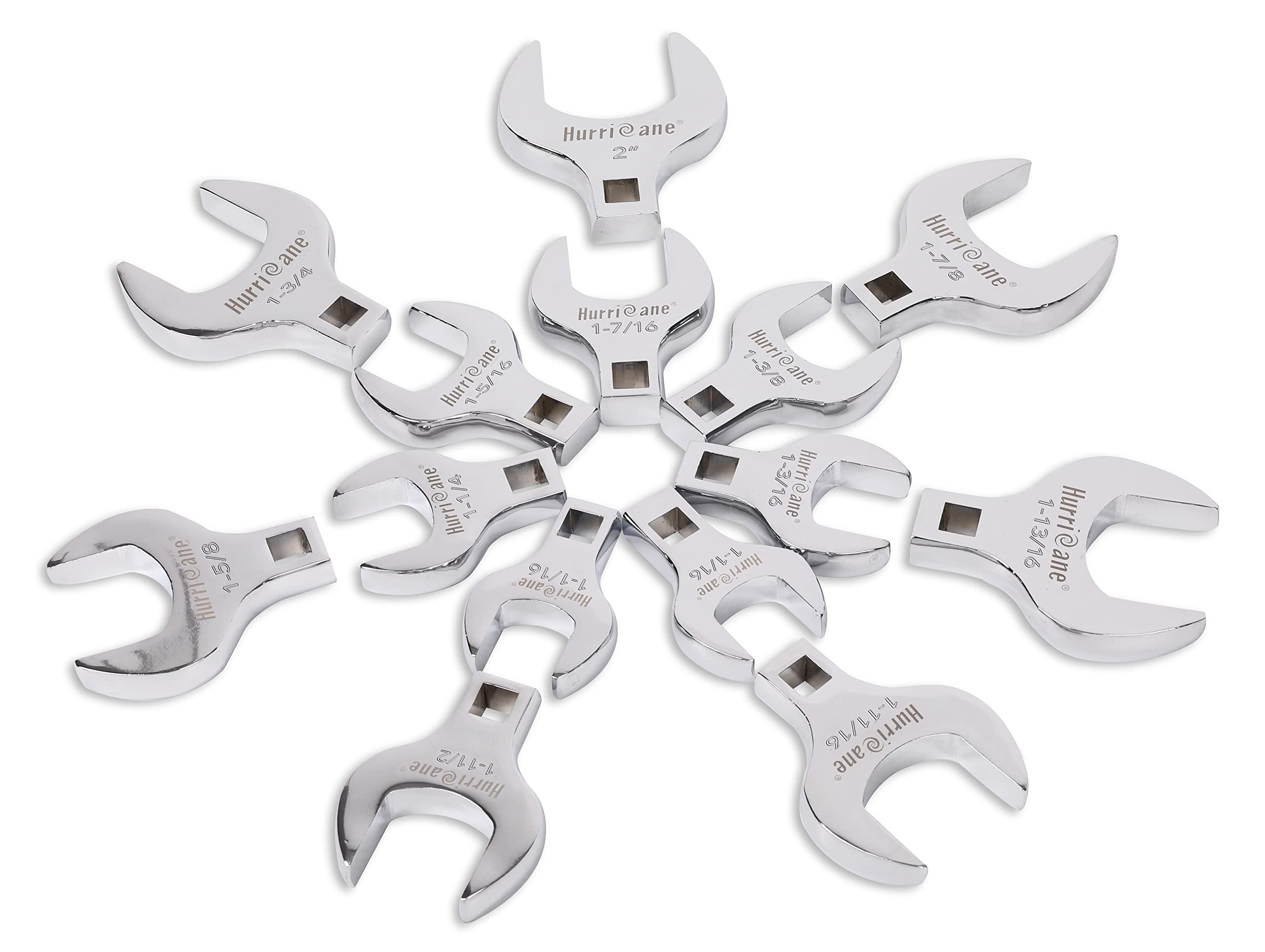HURRICANE 1/2” Drive Crowfoot Wrench Set, 14