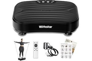 WITHSTAR Vibration Plate Exercise Machine, Power Waver Vibration Plate Platform for Lymphatic Drainage Whole Body Vibration Plate Machine Helps Weight Loss Shaping 330lbs