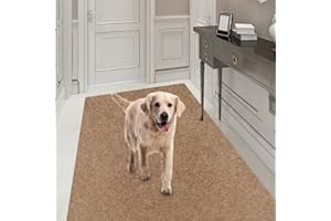 A AYOHA HOME&GARDEN Runner Rug 2FT x 6FT, AYOHA Utility Carpet Runner for Entryway Hallway Aisles Balcony Garages, Area Rugs with Non-Slip Rubber Backing, Sand (Available Custom Sizes)