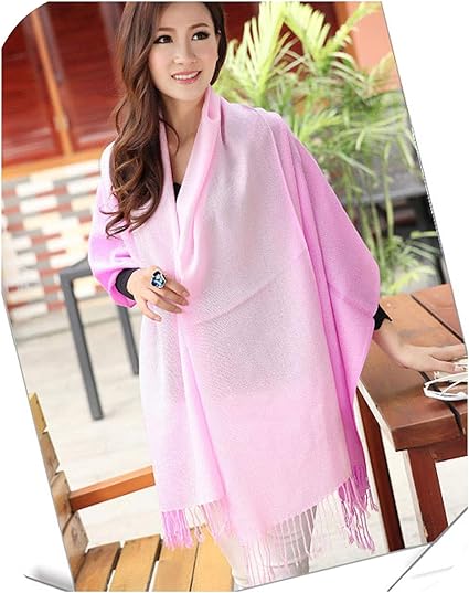 Amazon Co Jp 女性パシュミナカシミアグラデーションカラースカーフソフトスプリングラップショールタッセルスカーフ 4 ワンサイズ 服 ファッション小物