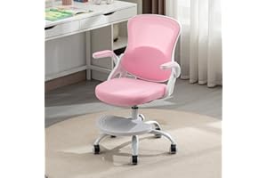 MINPINSER Kids Desk Chair,Ergonomic Study Chair with Adjustable Height,Swivel Mesh Desk Chair with Wheels,Home Office Chair for Children in Home Bedroom Pink