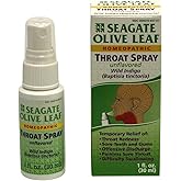 Seagate Products Homeopathic Olive Leaf Unflavored Throat Spray (Pack of 1) 1 Ounce