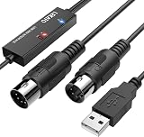 LEKATO USB MIDI Cable 5 Pin 6.5Ft In/Out Interface Indicator Light MIDI view 1