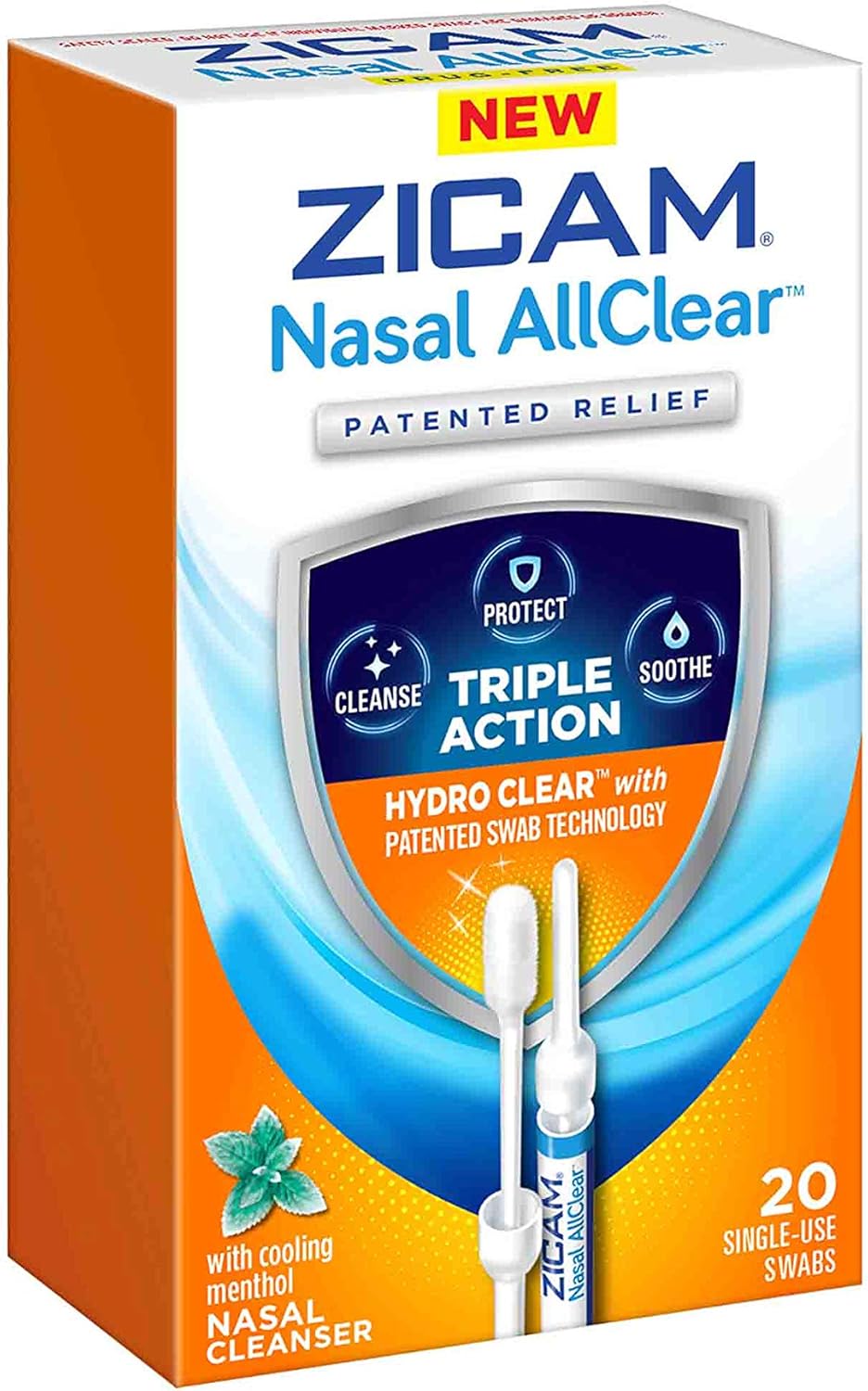 Zicam Nasal AllClear Triple Action Nasal Cleanser with Cooling Menthol, 20 Count: Health & Personal Care
