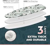 KINGRACK Ironing Board Cover 7mm Thick Padding 100% Cotton 134 x 45 cm Green view 3