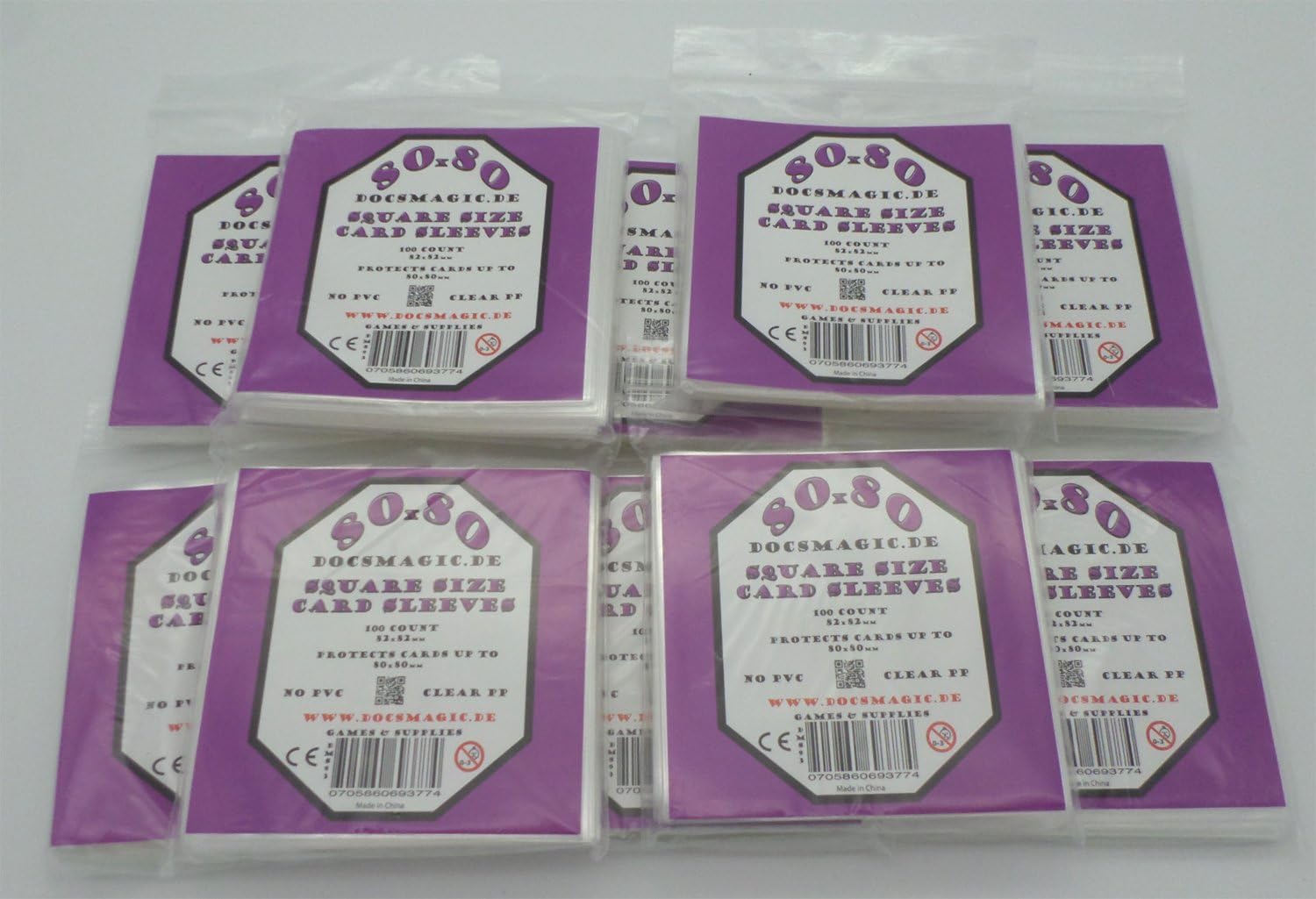 docsmagic.de 1.000 Medium Square Board Game Sleeves - 80 x 80-82 x 82-10 Packs, Medium Square - 82 x 82 mm