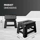 KEPLIN 9 Inch Heavy Duty Folding Step Stool Non-Slip Carry Handle Black view 2
