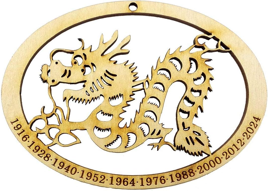 - Year of The Dragon Chinese Zodiac Ornament, Chinese Zodiac Ornaments for Christmas Tree, Unique Lunar New Year Decorations, Lunar New Year Dragon Gifts