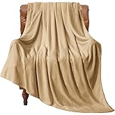 BEDELITE Fleece Blanket Twin Size Light Camel Throw Blankets for Couch & Bed, Luxury Plush Cozy Fuzzy Blanket 60x80 inches, Super Soft Warm Lightweight Throw Blanket for Travel Camping