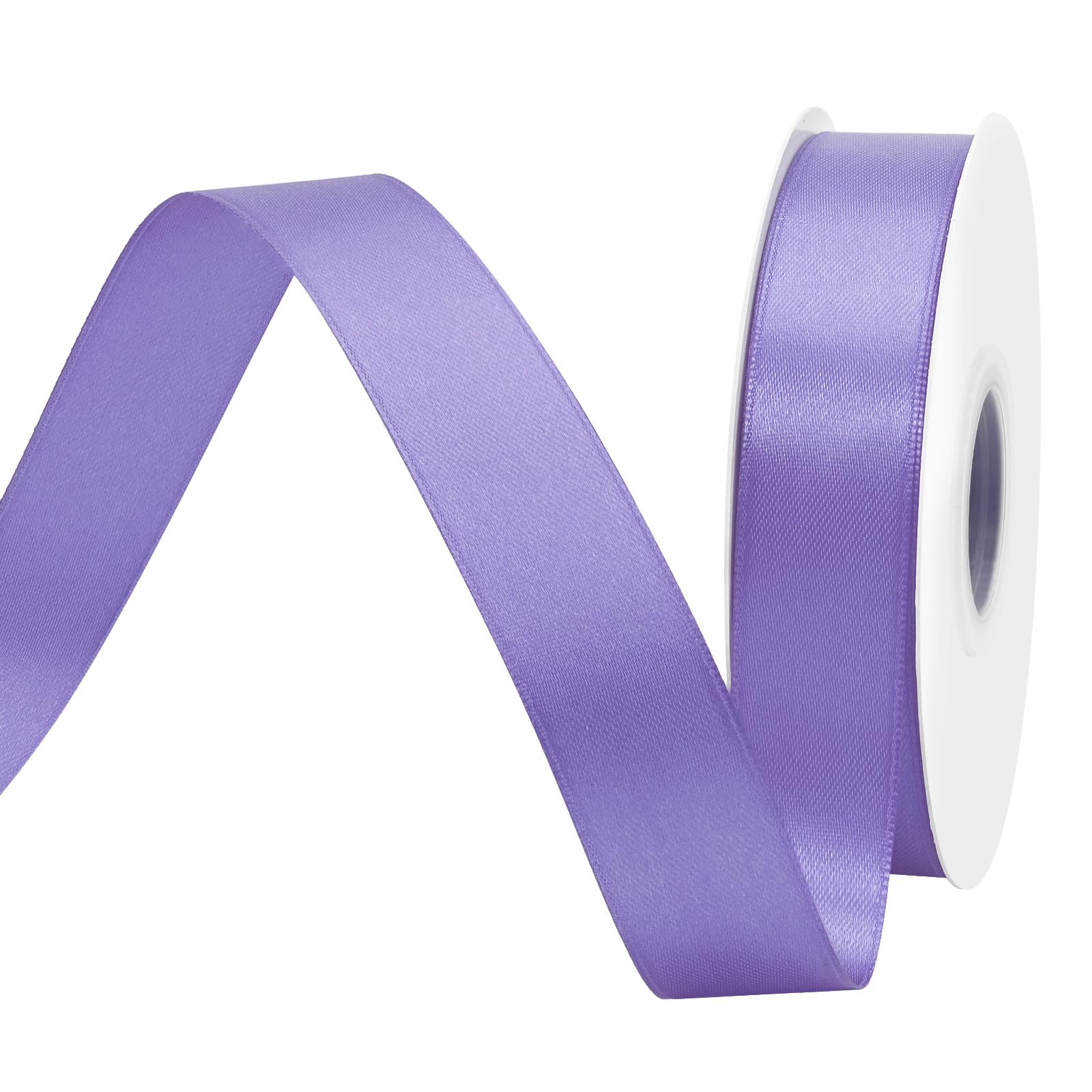 BVIEAKD 26mm Wide 45m Double Face Light Purple Satin Ribbon Fabric Ribbon for Gift Wrapping Very Suitable for Weddings Decoration Bouquet Balloons Arts Craft Sewing Hair Bow Invitation