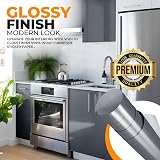 vgoltd Glossy Self-Adhesive Vinyl Wrap Dark Grey 90x500 cm Furniture Sticker view 6