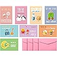 40 Sets Valentine Day Cards for Children 8 Designs of Valentine Cards with Pink Envelops Kids Cards for School Classroom Valentines Day Decorations Kids to Exchange Presents