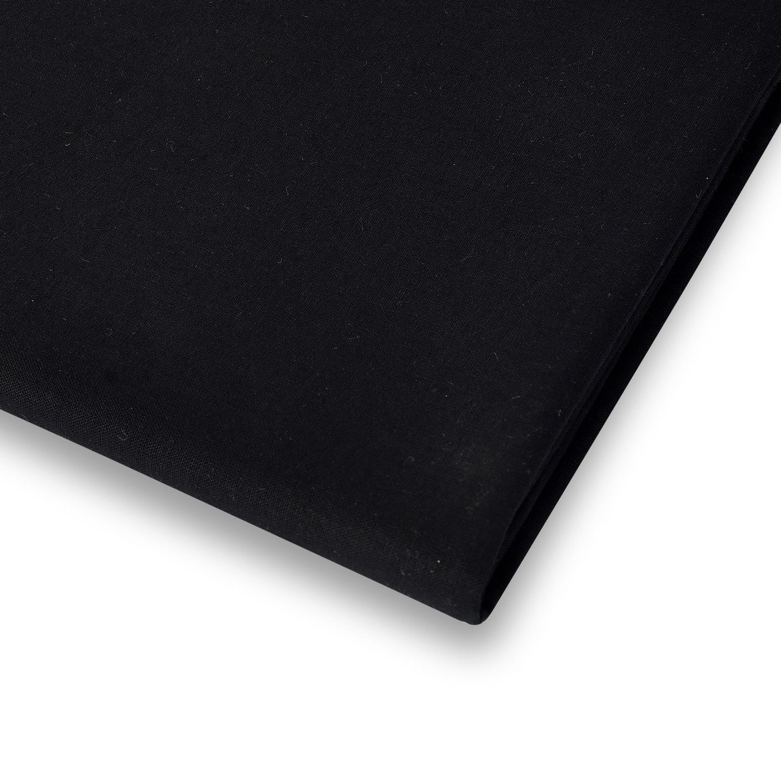 Black Calico Fabric by The Metre UK - 58 Inches / 147.5 cm Wide | 100% Cotton Fabric - Medium Weight, for Sewing, Quilting, Curtain Linings, Pillowcases & Totes by FT Fashion Track - 1 Metre