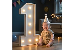 imprsv Marquee Numbers, 3FT Light Up Numbers for 1st Birthday Party Decorations, Mosaic Numbers for Balloons, Large Cardboard Numbers, Number One Balloon Frame, Number Blocks Birthday Party
