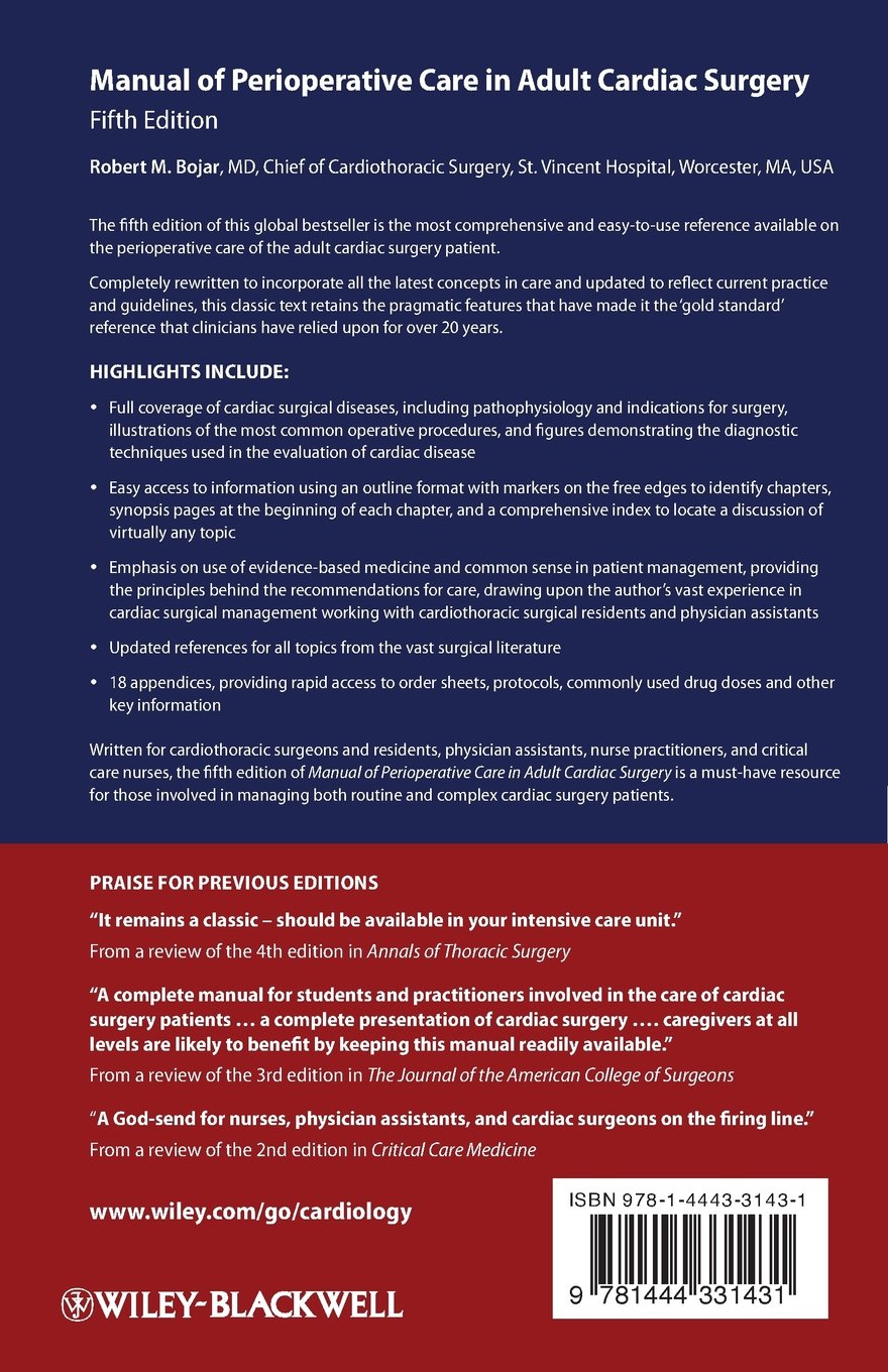 Buy Manual of Perioperative Care in Adult Cardiac Surgery Book Online at  Low Prices in India | Manual of Perioperative Care in Adult Cardiac Surgery  Reviews ...