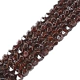 Red Garnet 6mm Gemstone Triangle Faceted Round Loose Beads Strand 15.5" DIY Jewelry Making