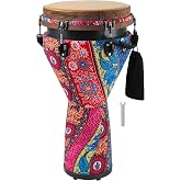 GOGHOST Freestyle Mechanically Tuned Djembe Drum, 12" x 24" | 12 Inch Head Modern Key-Tuned Djembe with Synthetic Resonant Shell, Professional African Hand Drums for Performers
