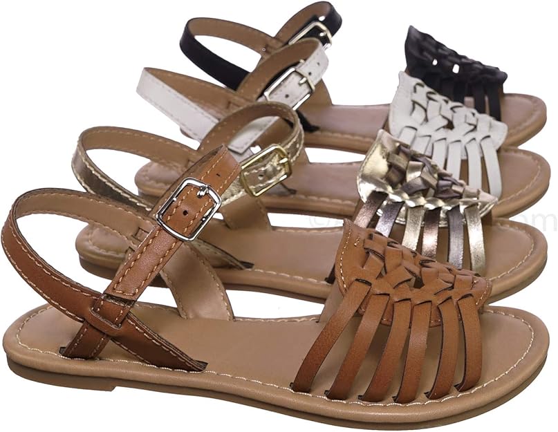Amazon.com | Kids Woven Fisherman Huarache Flat sandal - Girl Children Festive Cinco De Mayo 