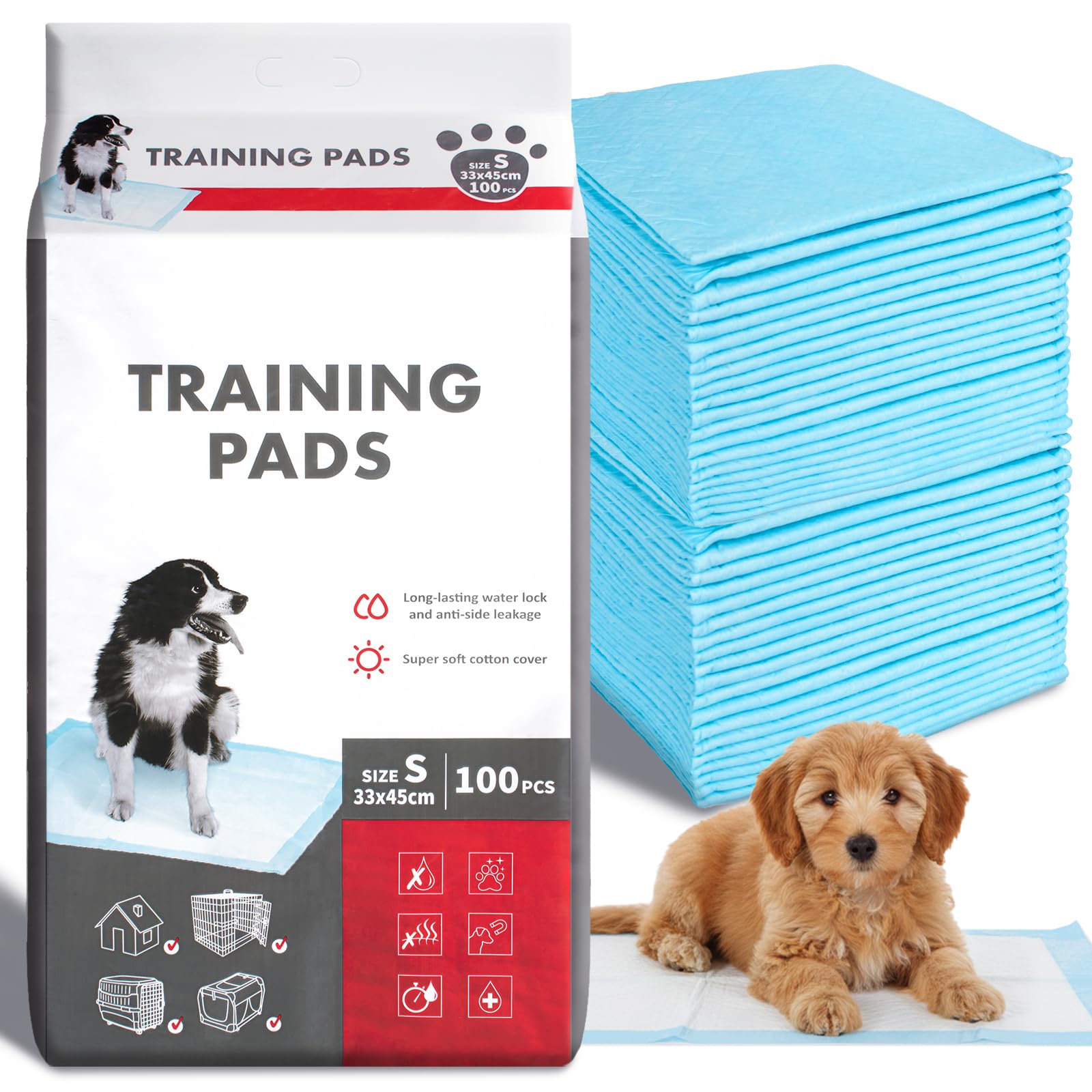 Photo 1 of 100Pcs Pee Pad Dog, 13 * 18 inche Small pet Changing pad, Puppy Potty Training Pet Pads, Super Absorbent & Leak-Free Potty Pads for Dogs
