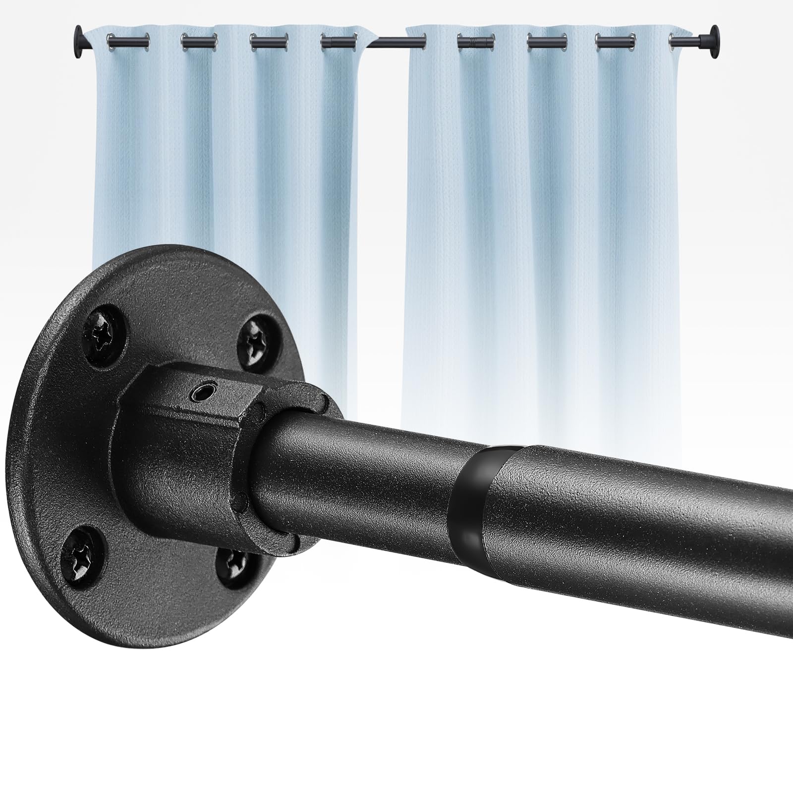 Photo 1 of UIABOPZ Shower Curtain Rods, 29-64inch Adjustable Shower Pole - Heavy Duty Shower Rods for Bathroom Matte Black (1 Pack)