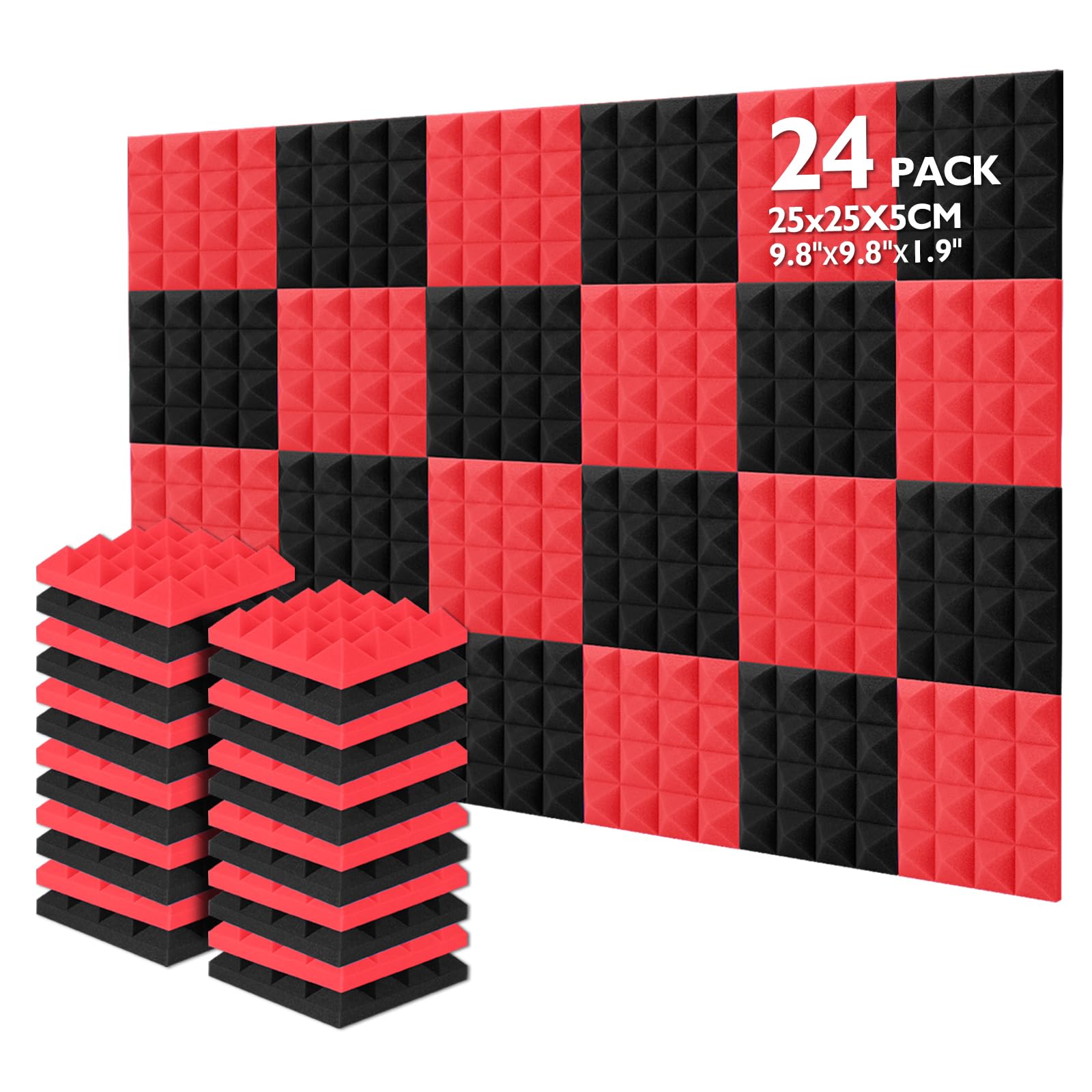Mua AGPtEK Acoustic Foam Tiles, 24 Packs Soundproof Studio Foams ...